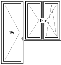Balkónová sestava - dveře jednodílné otvíravé + dvoudílné okno otvíravé + otvíravě/sklopné.