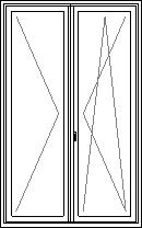 Balkónové dveře dvoukřídlé otvíravé a otvíravě/sklopné.