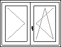 Dvoudílné okno - otvíravé + otvíravě/sklopné se štulpem